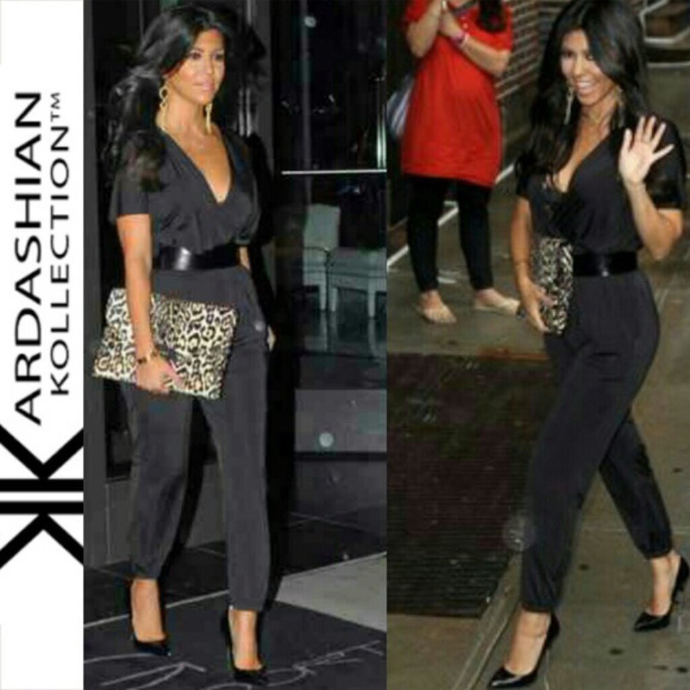 Black Kardashian Kollection Jumpsuit Size Small